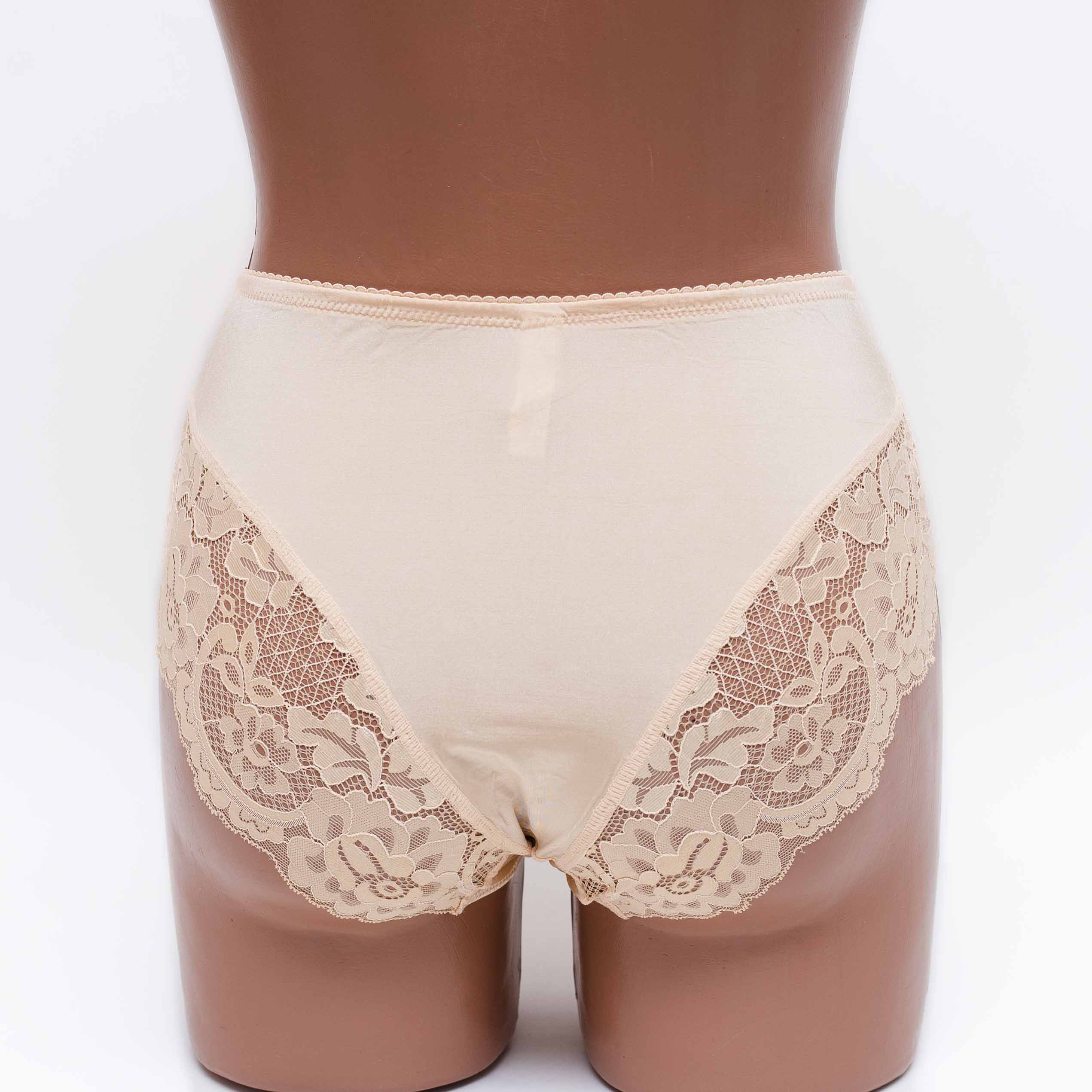 Жіночі труси мікрофібра з мереживом Lanny mode 51171 бежеві k3637-7